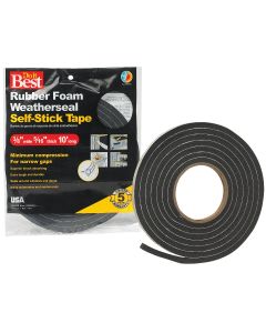 Do it Best 3/8" W x 5/16" T x 10' L Black Foam Weatherstrip Tape