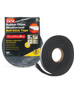 Do it Best 3/4" W x 7/16" T x 10 'L Black Foam Weatherstrip Tape