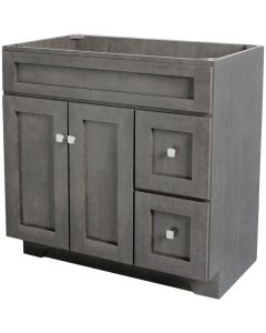 CraftMark St. Paul Designer Gray Stained 36 In. W x 34 In. H x 21 In. D Vanity Base, 2 Door/2 Drawer