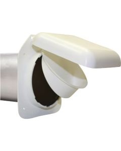 No-Pest 4 In. White Plastic Low Profile Dryer Vent Hood