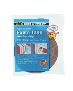 M-D 3/8" W x 3/16" T x 17' L Brown Foam Weatherstrip Tape