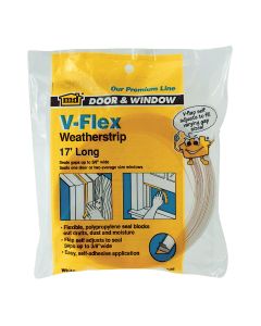 M-D White 17' 7/8" V-Flex Weatherstrip