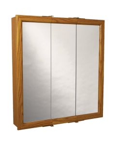 Zenith Zenna Home Oak 29.63 In. W. x 25.57 In. H. x 4.5 In. D. Tri-View Surface Mount Medicine Cabinet