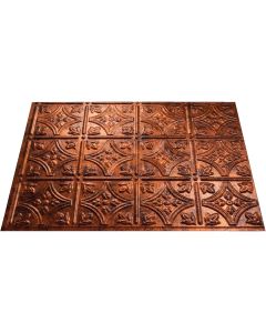 Fasade 18 In. x 24 In. Thermoplastic Backsplash Panel, Moon Copper Traditional 1