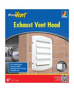 Dundas Jafine ProVent 6 In. White Louvered Dryer Vent Hood