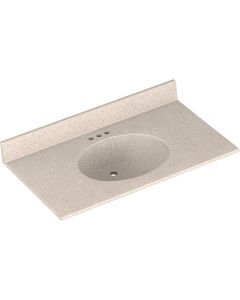 Bertch Oasis 37 In. x 22 In. Cast Polymer Tiramisu Vanity Top with Oval Bowl