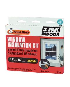 Frost King 42 In. x 62 In. Indoor Shrink Film Window Kit, (3-Pack)