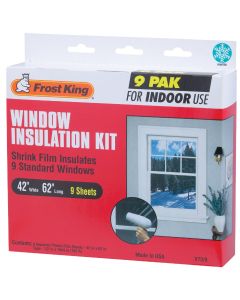 Frost King 42 In. x 62 In. Indoor Shrink Film Window Kit, (9-Pack)