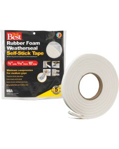 Do it Best 3/4" W x 5/16" T x 10' L White Foam Weatherstrip Tape