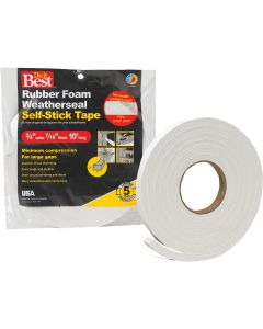 Do it Best 3/4" W x 7/16" T x 10' L White Foam Weatherstrip Tape