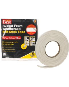 Do it Best 3/8" W x 5/16" T x 10' L White Foam Weatherstrip Tape