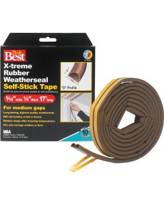 Do it Best Brown 17' 5/16" Rubber Weatherstrip