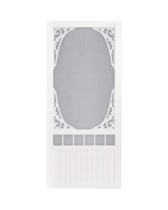 Screen Tight Springview 36 In. W x 80 In. H x 1 In. Thick White Vinyl Screen Door