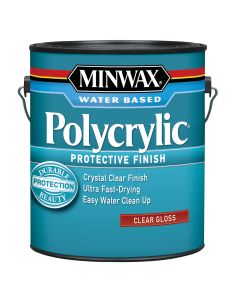 1 Gal Minwax 15555 Clear Polycrylic Water-Based Protective Finish Gloss