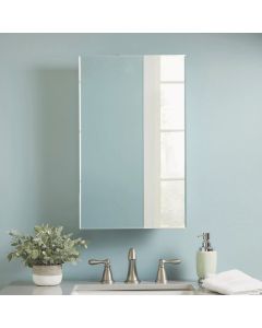 Zenith Zenna Home 16 In. W. x 26 In. H. x 4.5 In. D. Single Mirror Surface/Recess Mount Frameless Beveled Medicine Cabinet