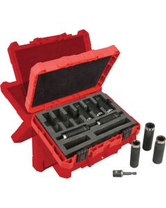 Milwaukee SHOCKWAVE Standard 1/2 In. Drive 6-Point Deep Impact Driver Set (9-Piece)