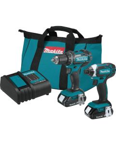 Makita 2-Tool 18V LXT Lithium-Ion Drill/Driver & Impact Driver Cordless Tool Combo Kit