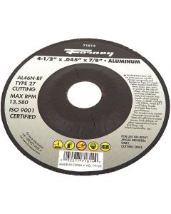 Forney Type 27 4-1/2 In. x 0.045 In. x 7/8 In. Aluminum Cut-Off Wheel