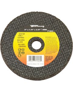 Forney Type 1 3 In. x 1/8 In. x 3/8 In. Steel Cut-Off Wheel