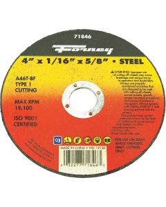 Forney Type 1 4 In. x 1/16 In. x 5/8 In. Steel Cut-Off Wheel