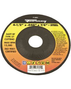 Forney Type 27 4-1/2 In. x 0.040 In. x 7/8 In. Steel Cut-Off Wheel