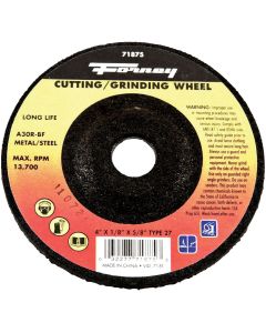 Forney Type 27 4 In. x 1/8 In. x 5/8 In. Metal/Steel Grinding Cut-Off Wheel