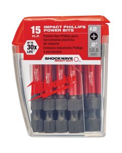 Milwaukee SHOCKWAVE #2 Phillips 2 In. Power Impact Screwdriver Bit (15-Pack)