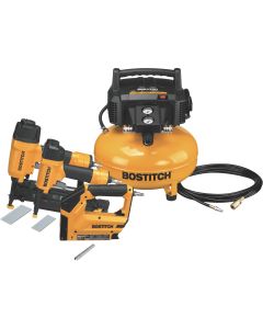 Bostitch 16-Gauge 2-1/2 In. Finish Nailer, 18-Gauge 2 In. Brad Nailer and 6-Gallon Pancake Compressor Combo Kit