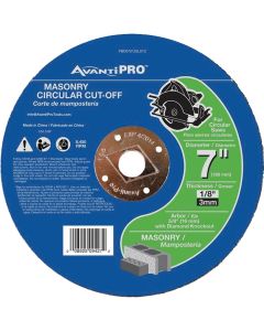 Avanti Pro Type 1 7 In. x 1/8 In. x 5/8 In. Masonry Cut-Off Wheel