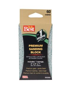 Do it Best Premium 3 In. x 5 In. x 1 In. 60 Grit Coarse Sanding Sponge