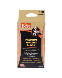 Do it Best Premium 3 In. x 5 In. x 1 In. 180 Grit Medium Sanding Sponge