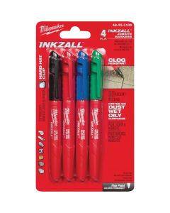 Milwaukee INKZALL Fine Point Various Colors Job Site Marker (4-Pack)