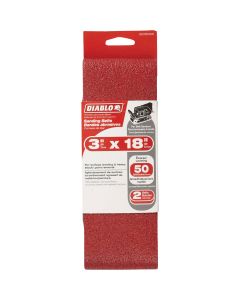 Diablo 3 In. x 18 In. 50 Grit General Purpose Sanding Belt (2-Pack)