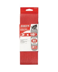 Diablo 3 In. x 18 In. 80 Grit General Purpose Sanding Belt (2-Pack)