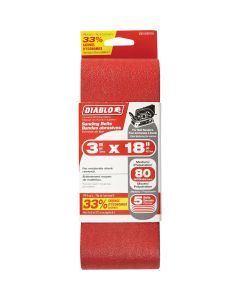 Diablo 3 In. x 18 In. 80 Grit General Purpose Sanding Belt (5-Pack)