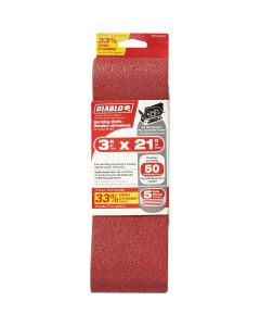 Diablo 3 In. x 21 In. 50 Grit General Purpose Sanding Belt (5-Pack)