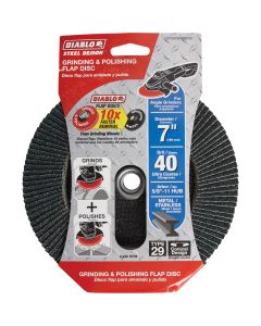 Diablo 7 In. x 5/8 In.-11 40-Grit Type 29 Steel Demon Angle Grinder Flap Disc with Hub