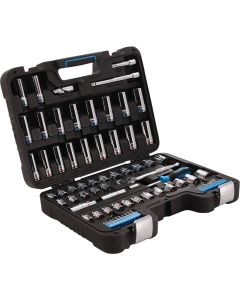 Channellock Standard/Metric 3/8 In. Drive 6-Point Combination Ratchet & Socket Set (76-Piece)