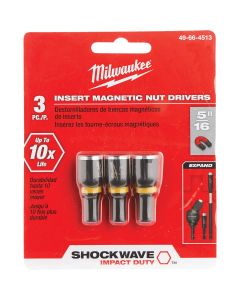 Millwaukee SHOCKWAVE 5/16 In. x 1-1/2 In. Insert Impact Nutdriver, (3-Pack)