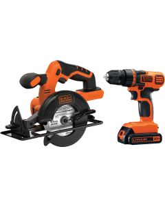 Black & Decker 2-Tool 20V MAX Lithium-Ion Circular Saw & Drill/Driver Cordless Tool Combo Kit