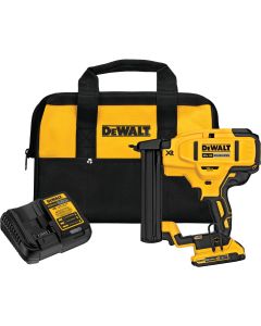 DeWalt 20 Volt MAX XR Lithium-Ion Brushless 18-Gauge 1/4 In. Crown Cordless Finish Stapler Kit