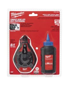 Milwaukee 100 Ft. Bold Line Chalk Line Reel and Chalk, Blue