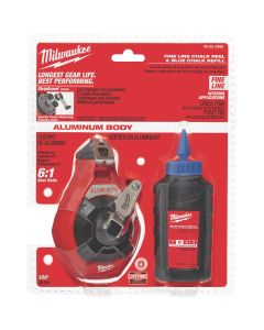 Milwaukee 100 Ft. Fine Chalk Line Reel and Chalk, Blue