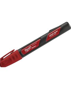 Milwaukee INKZALL Nib Point Red Liquid Paint Job Site Marker