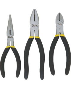 Do it 6 In. Long Nose, 6 In. Diagonal and 7 In. Linesman Plier Set (3-Piece)