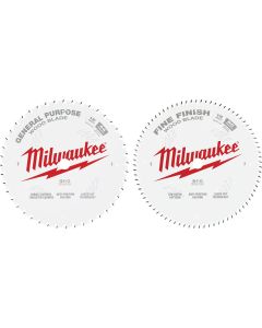 Milwaukee 12 In. 44-Tooth General Purpose & 80-Tooth Fine Finish Wood Circular Saw Blade Set