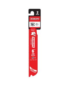 Diablo Steel Demon 6 In. 20/24 TPI Thin Metal Reciprocating Saw Blade (2-Pack)