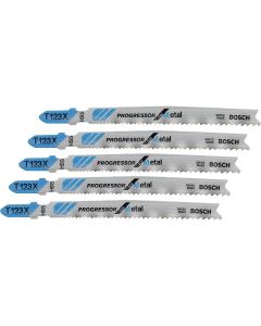 Bosch T-Shank 4 In. x 10-24 TPI High Speed Steel Jig Saw Blade, Progressor for Metal (5-Pack)