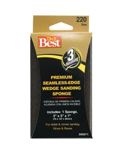 Do it Best Premium Wedge 3 In. x 5 In. x 1 In. 220 Grit Fine Sanding Sponge