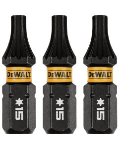 DEWALT FlexTorq 1 In. T15 TORX Impact Screwdriver Bit (3-Pack)